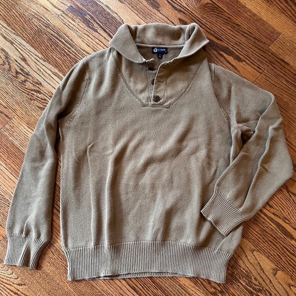 J.CREW Mens' Gold Shawl Collar Knit Sweater sz M